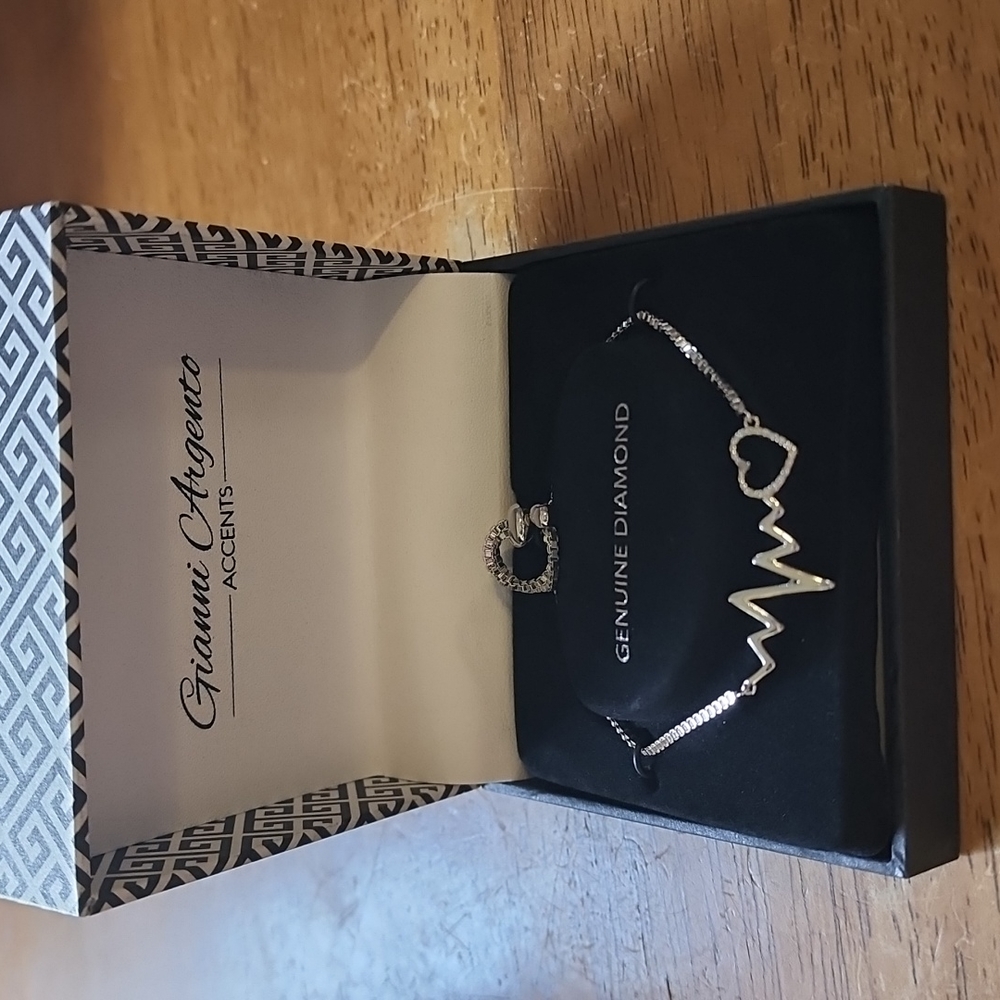 Gianni argento accents genuine diamond bracelet